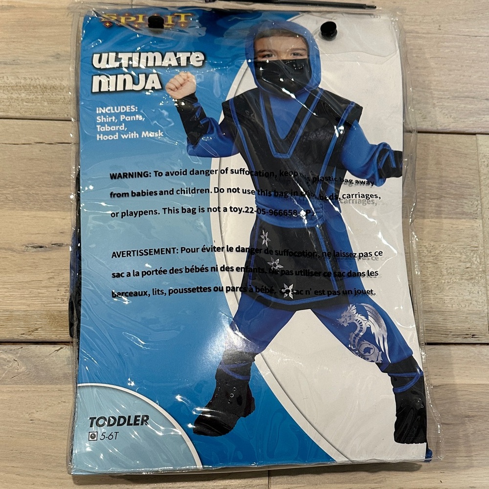 Spirit Ninja Kids Costume - Blue and Black